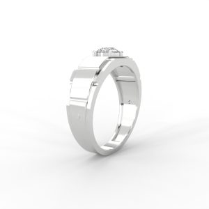 Men’s Solitaire Ring with Dual-Tone Modular Band Design - Image 11
