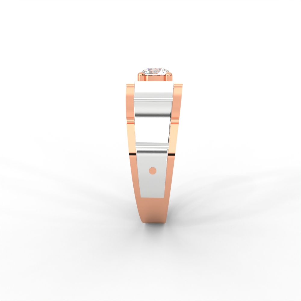 Men’s Solitaire Ring with Dual-Tone Modular Band Design - Image 7