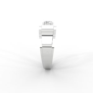Men’s Solitaire Ring with Dual-Tone Modular Band Design - Image 12