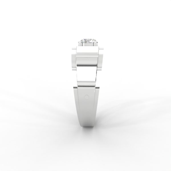 Men’s Solitaire Ring with Dual-Tone Modular Band Design - Image 12
