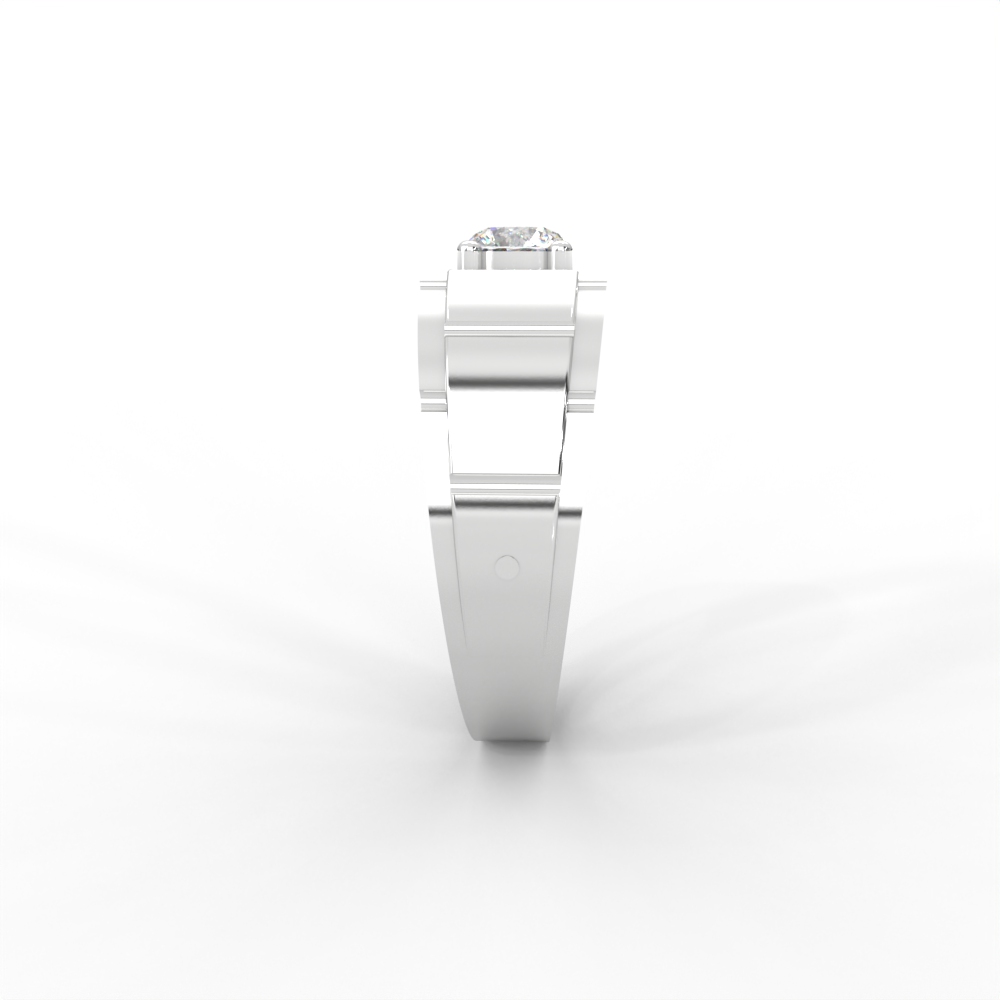 Men’s Solitaire Ring with Dual-Tone Modular Band Design - Image 12