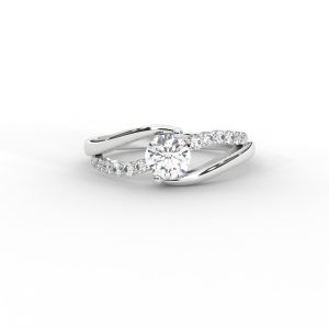 Criss-Cross Pavé Diamond Solitaire Ring in 14K & 18K Gold - Image 9