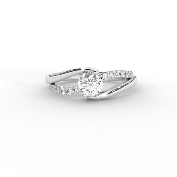 Criss-Cross Pavé Diamond Solitaire Ring in 14K & 18K Gold - Image 9