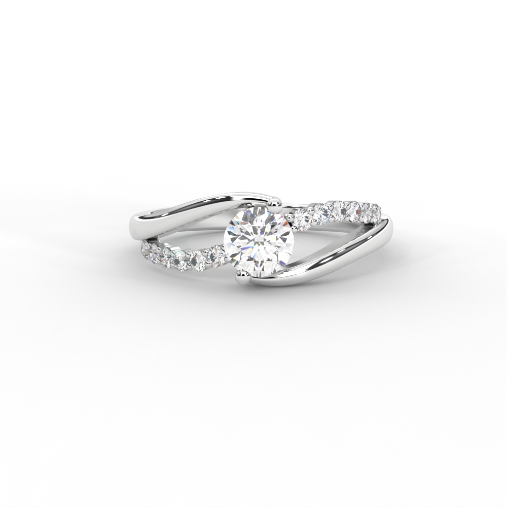 Criss-Cross Pavé Diamond Solitaire Ring in 14K & 18K Gold - Image 9