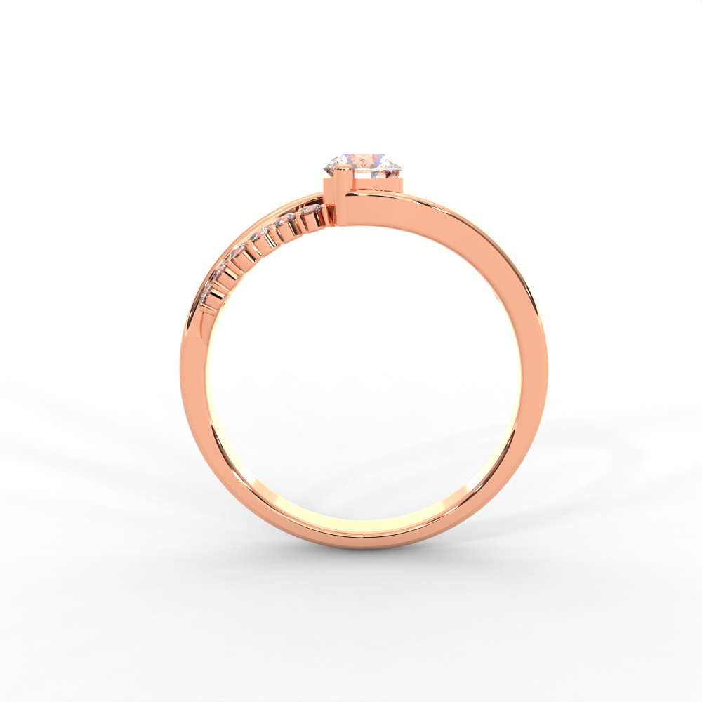 Criss-Cross Pavé Diamond Solitaire Ring in 14K & 18K Gold - Image 8