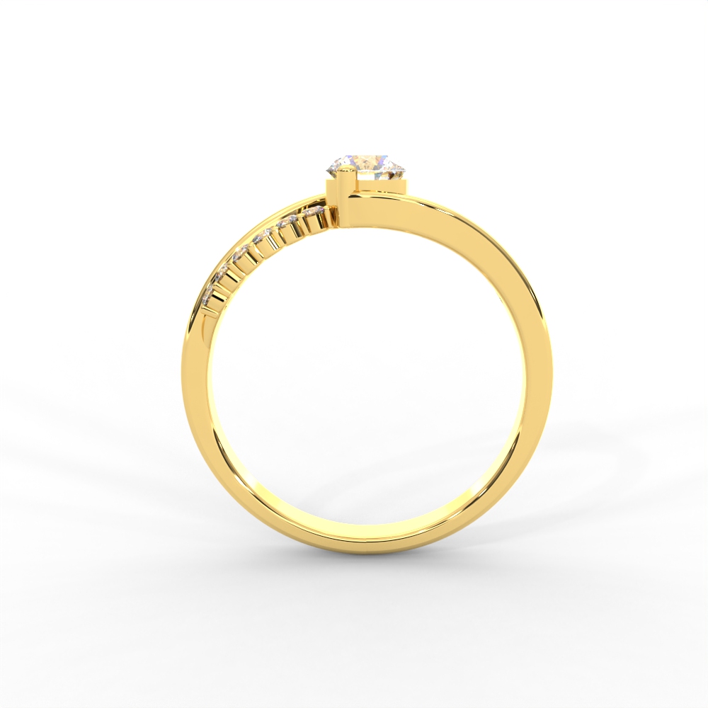 Criss-Cross Pavé Diamond Solitaire Ring in 14K & 18K Gold - Image 4