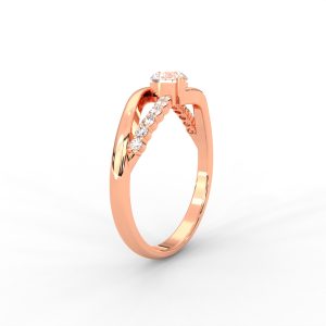 Criss-Cross Pavé Diamond Solitaire Ring in 14K & 18K Gold - Image 7