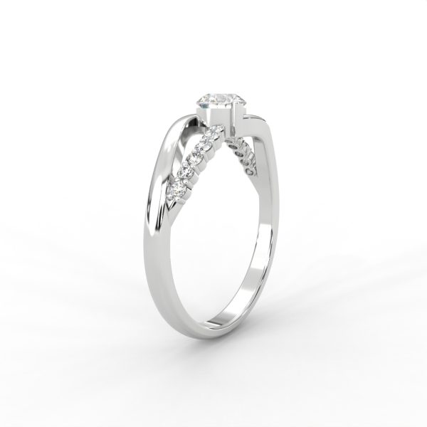 Criss-Cross Pavé Diamond Solitaire Ring in 14K & 18K Gold - Image 11