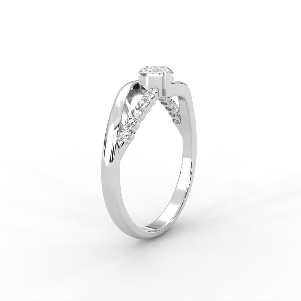 Criss-Cross Pavé Diamond Solitaire Ring in 14K & 18K Gold - Image 11