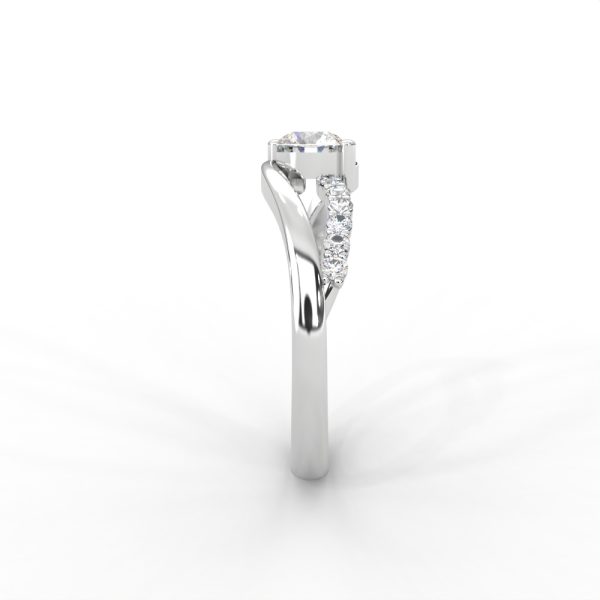 Criss-Cross Pavé Diamond Solitaire Ring in 14K & 18K Gold - Image 10