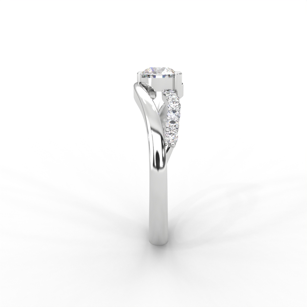 Criss-Cross Pavé Diamond Solitaire Ring in 14K & 18K Gold - Image 10