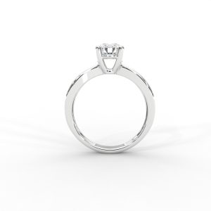 Criss-Cross Diamond Band Gold Solitaire Ring - Image 12
