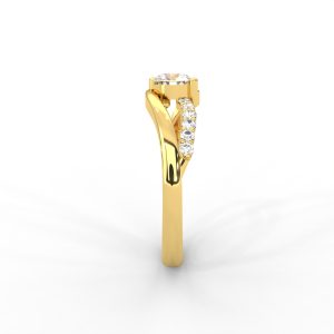 Criss-Cross Pavé Diamond Solitaire Ring in 14K & 18K Gold - Image 2