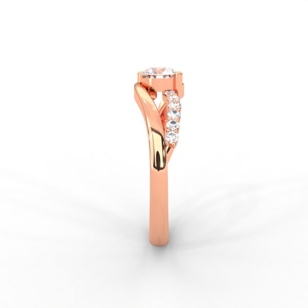 Criss-Cross Pavé Diamond Solitaire Ring in 14K & 18K Gold - Image 6