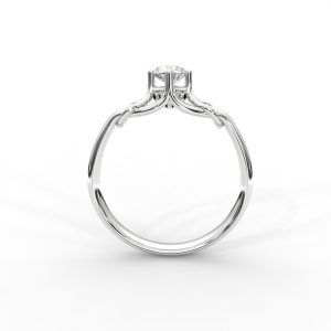 Woven Gold Solitaire Ring with Intricate Diamond Setting - Image 12