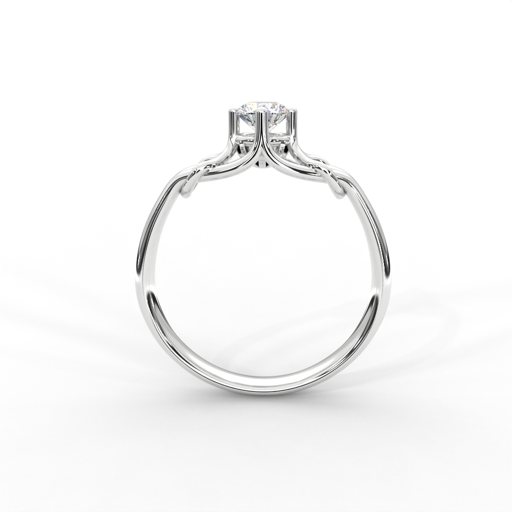 Woven Gold Solitaire Ring with Intricate Diamond Setting - Image 12