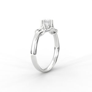 Woven Gold Solitaire Ring with Intricate Diamond Setting - Image 11