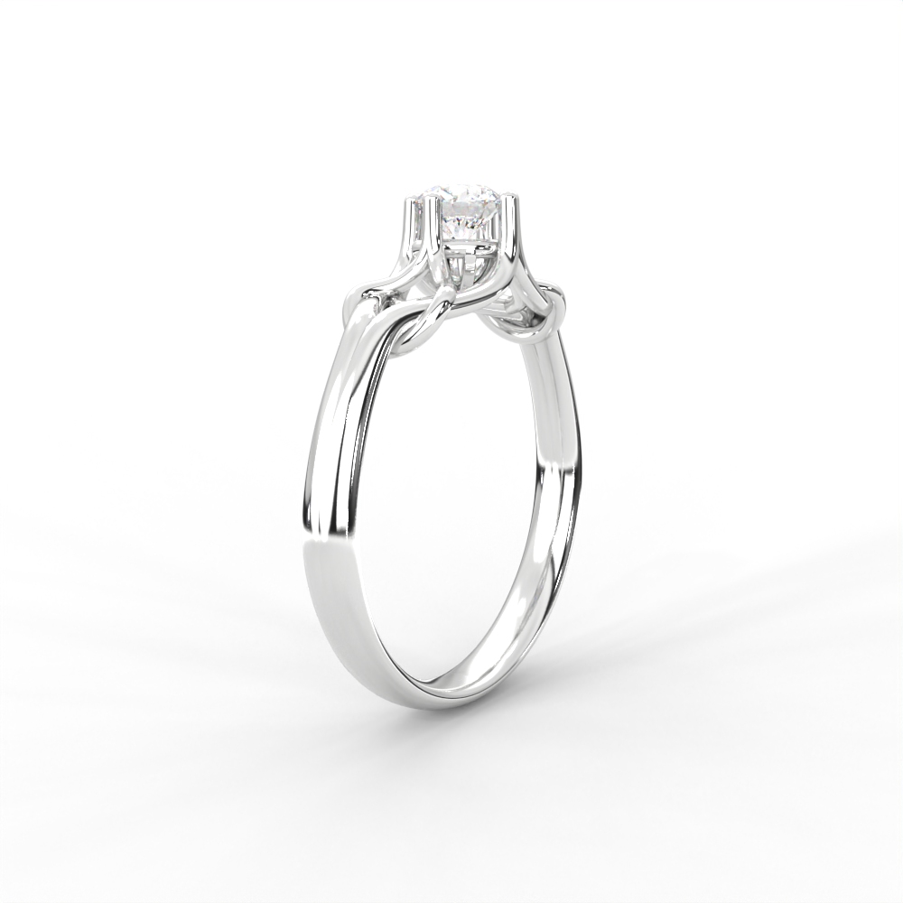 Woven Gold Solitaire Ring with Intricate Diamond Setting - Image 11