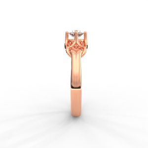 Woven Gold Solitaire Ring with Intricate Diamond Setting - Image 6