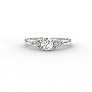Delicate Scrollwork Gold Solitaire Diamond Ring - Image 9