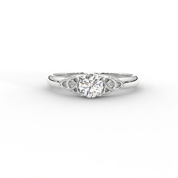 Delicate Scrollwork Gold Solitaire Diamond Ring - Image 9