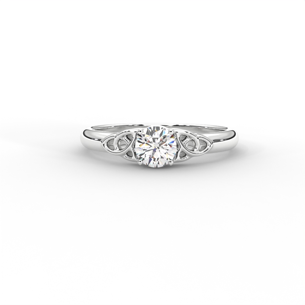 Delicate Scrollwork Gold Solitaire Diamond Ring - Image 9