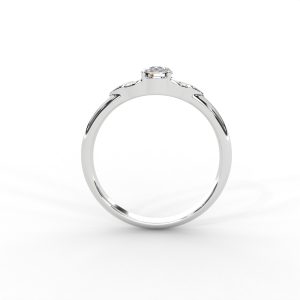 Delicate Scrollwork Gold Solitaire Diamond Ring - Image 11