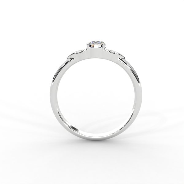 Delicate Scrollwork Gold Solitaire Diamond Ring - Image 11