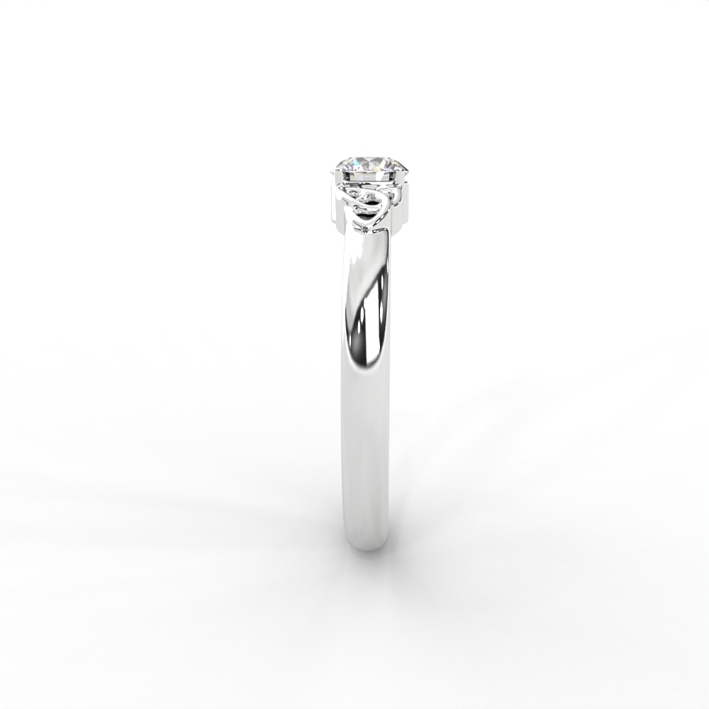 Delicate Scrollwork Gold Solitaire Diamond Ring - Image 10