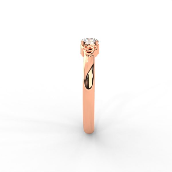 Delicate Scrollwork Gold Solitaire Diamond Ring - Image 6