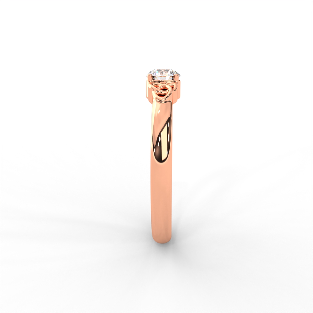 Delicate Scrollwork Gold Solitaire Diamond Ring - Image 6
