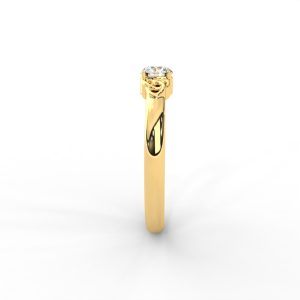 Delicate Scrollwork Gold Solitaire Diamond Ring - Image 2