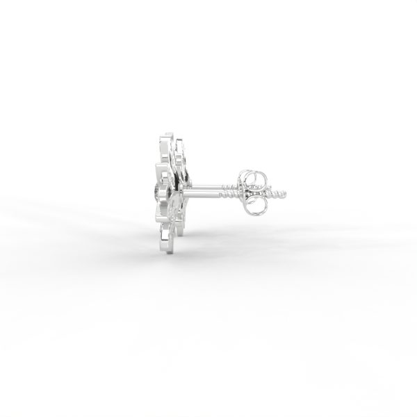 Radiant Petal Diamond Stud Earrings with Floral Openwork Design For Women - Image 9