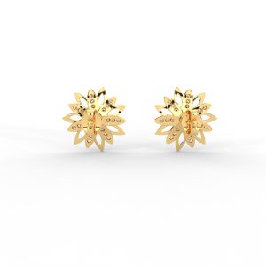 Radiant Petal Diamond Stud Earrings with Floral Openwork Design For Women - Image 12