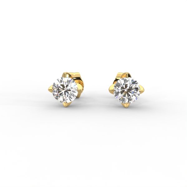 Classic Solitaire Diamond Stud Earrings in Sleek Prong Setting - Image 1