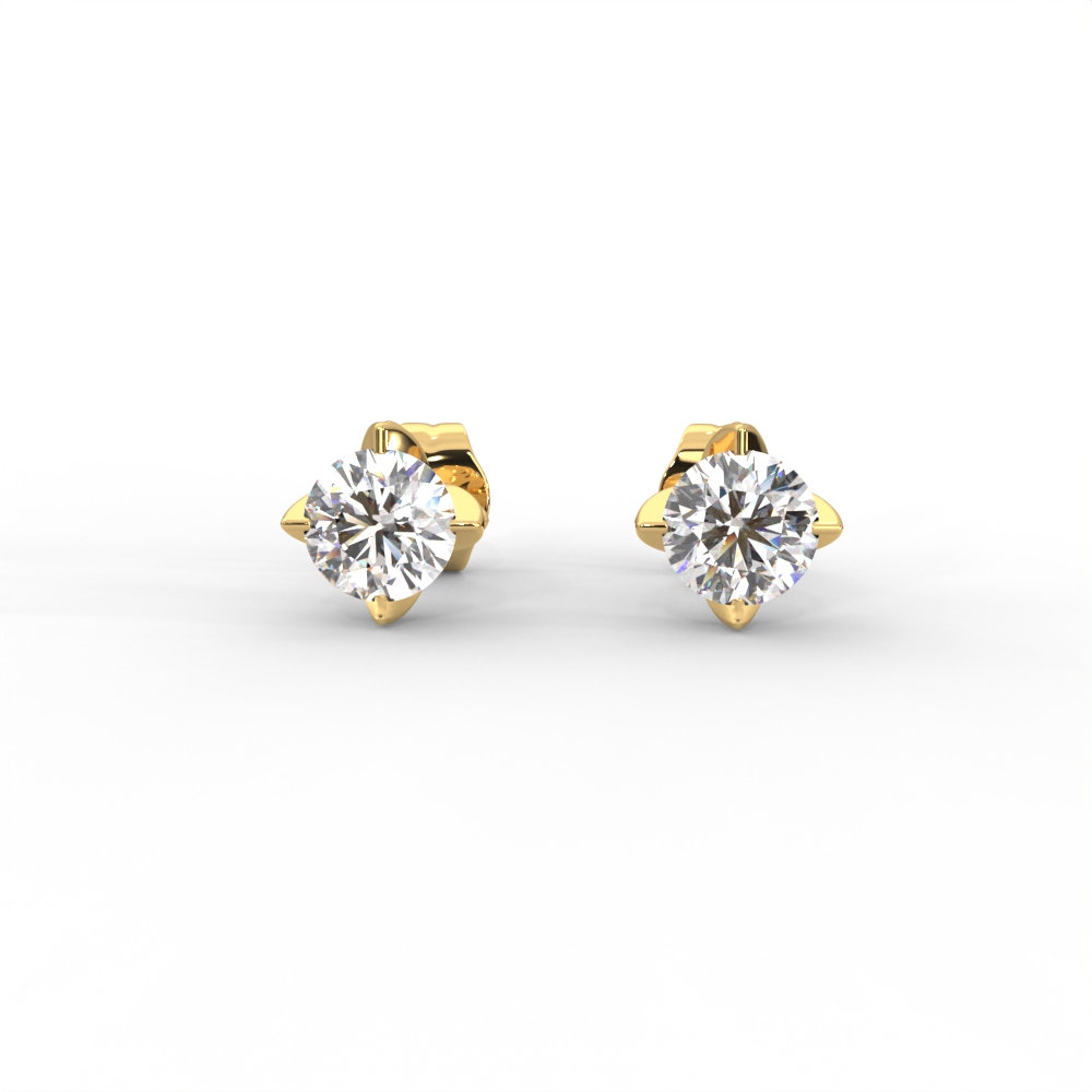Classic Solitaire Diamond Stud Earrings in Sleek Prong Setting - Image 1