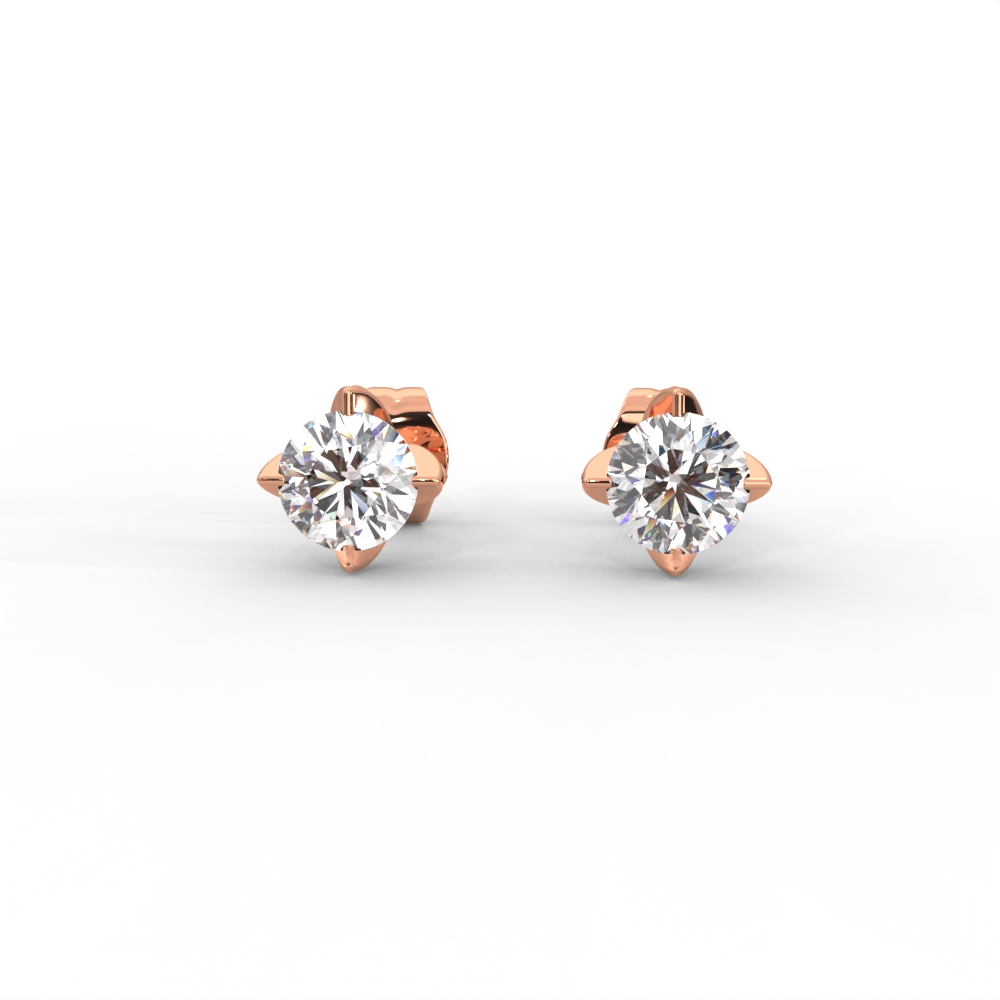 Classic Solitaire Diamond Stud Earrings in Sleek Prong Setting - Image 6