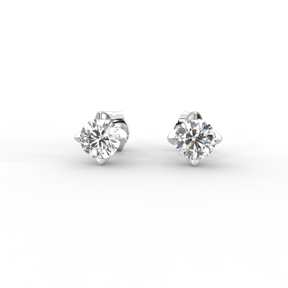 Classic Solitaire Diamond Stud Earrings in Sleek Prong Setting - Image 10