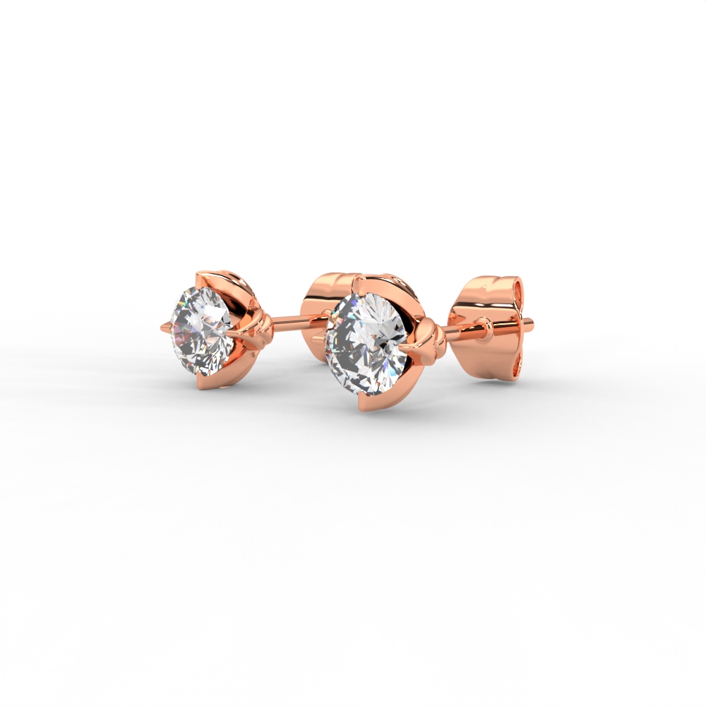 Classic Solitaire Diamond Stud Earrings in Sleek Prong Setting - Image 7
