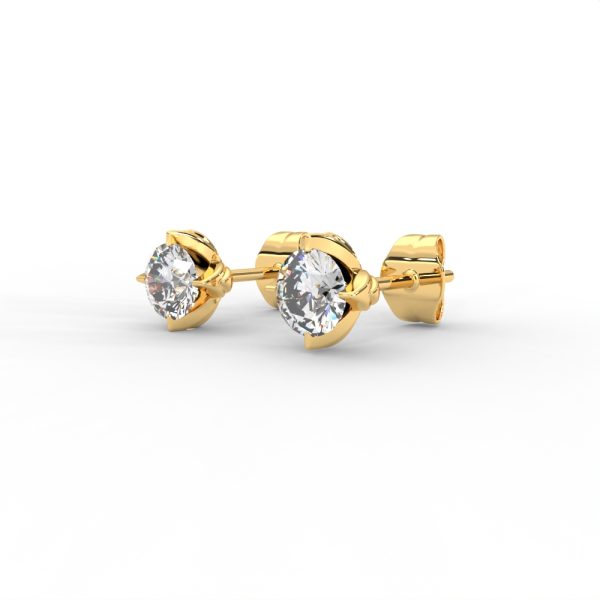 Classic Solitaire Diamond Stud Earrings in Sleek Prong Setting - Image 2