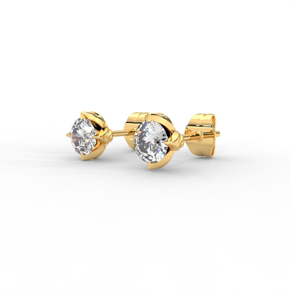 Classic Solitaire Diamond Stud Earrings in Sleek Prong Setting - Image 2