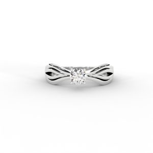 Wave Twist Solitaire Diamond Ring in 14K & 18K Gold - Image 9