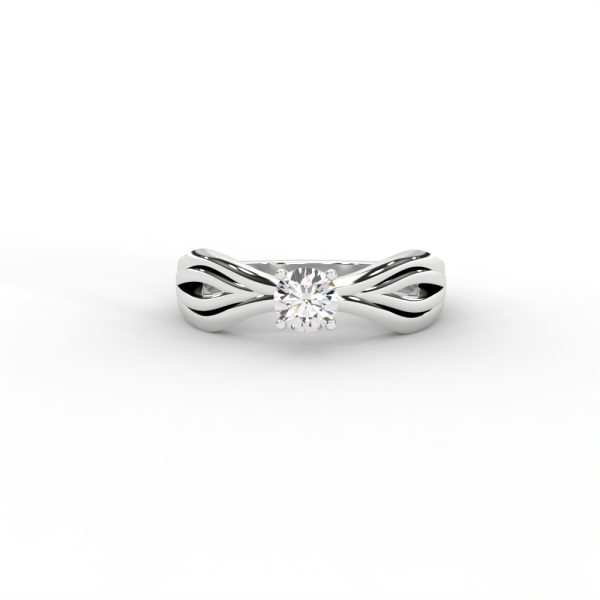 Wave Twist Solitaire Diamond Ring in 14K & 18K Gold - Image 9