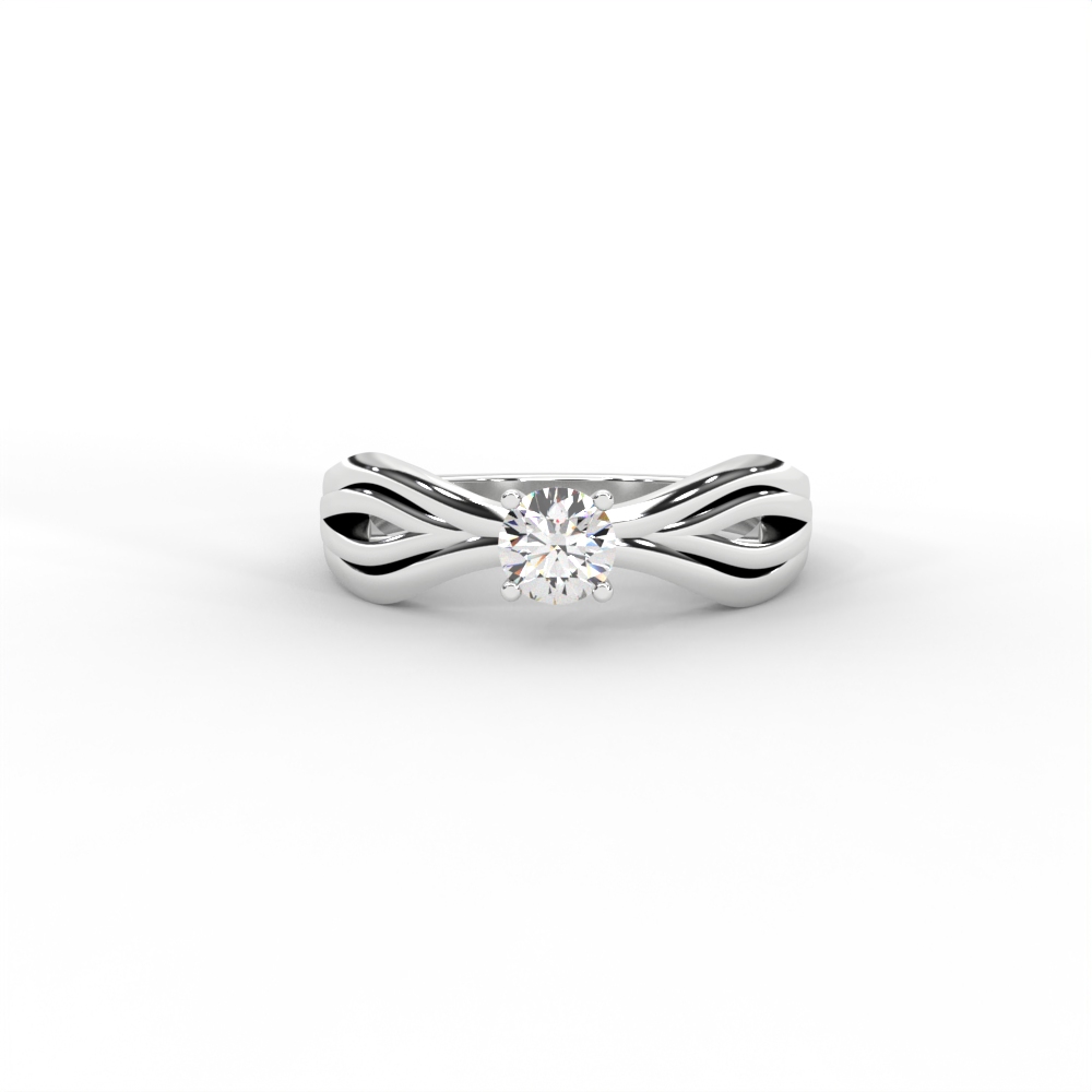 Wave Twist Solitaire Diamond Ring in 14K & 18K Gold - Image 9