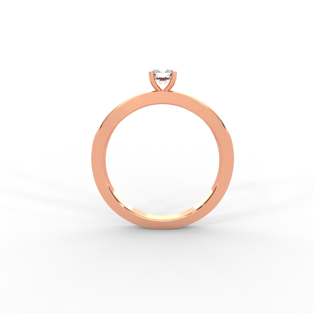 Wave Twist Solitaire Diamond Ring in 14K & 18K Gold - Image 8
