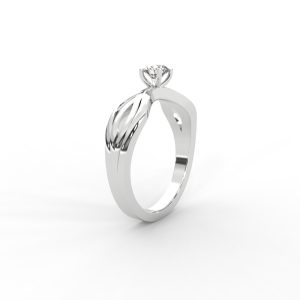 Wave Twist Solitaire Diamond Ring in 14K & 18K Gold - Image 11