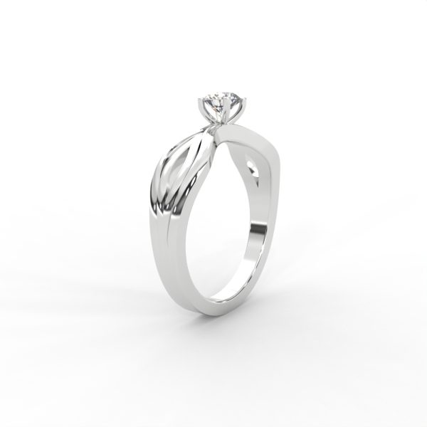 Wave Twist Solitaire Diamond Ring in 14K & 18K Gold - Image 11