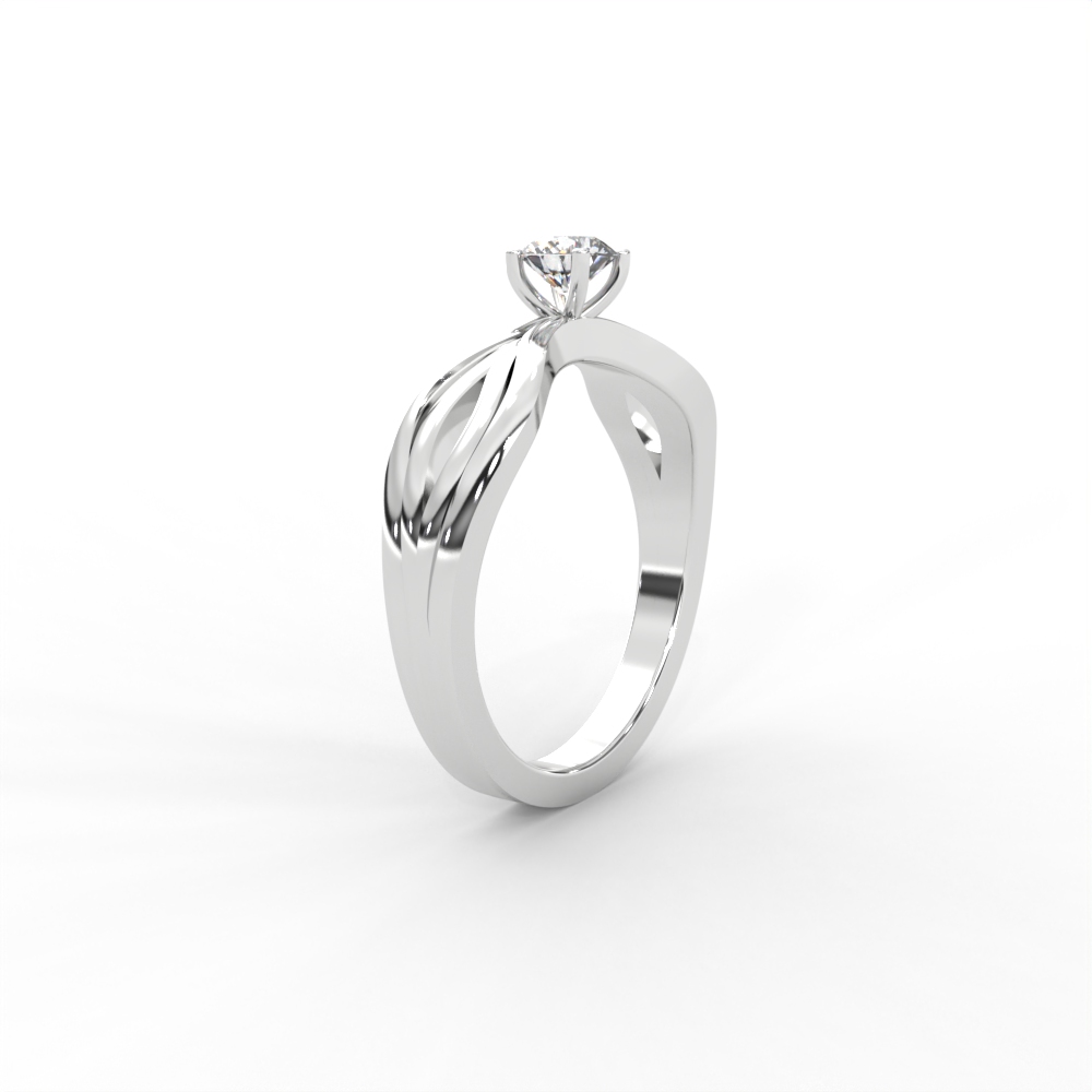 Wave Twist Solitaire Diamond Ring in 14K & 18K Gold - Image 11