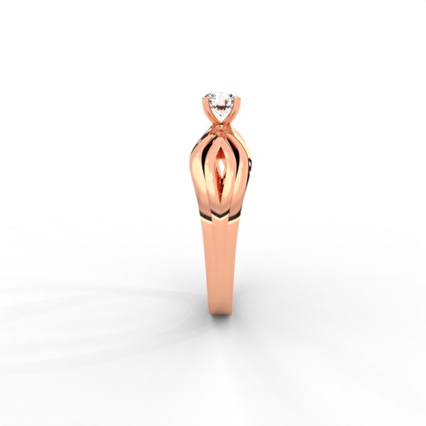 Wave Twist Solitaire Diamond Ring in 14K & 18K Gold - Image 6