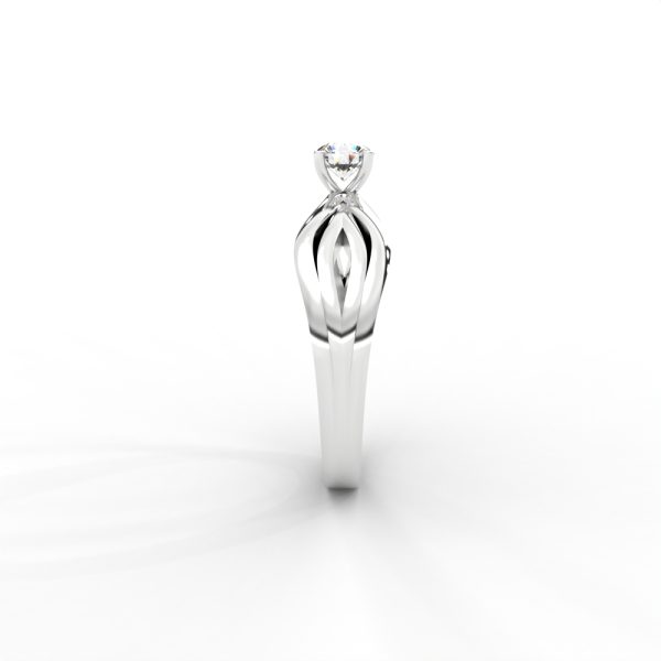 Wave Twist Solitaire Diamond Ring in 14K & 18K Gold - Image 10